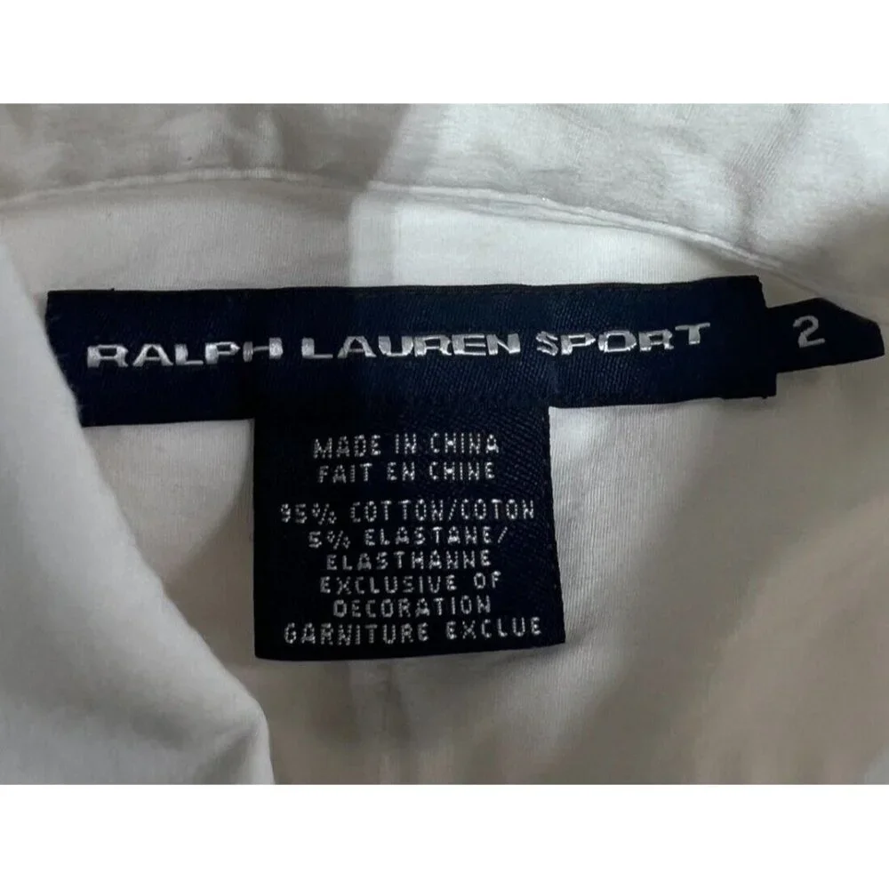 Ralph Lauren‎ Sport Boy’s Long Sleeve Button Up Gold Crest Blue Size 2